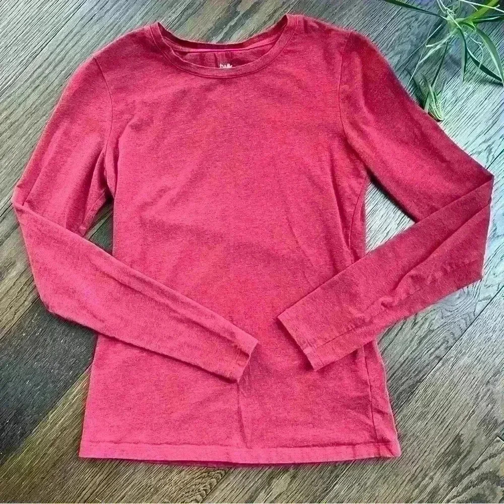 Twik Womens Red Organic Cotton Long Sleeve Shirt Casual Soft Holiday Extra Small